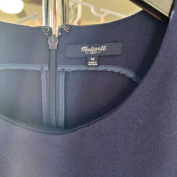 Madewell Navy Blue A Line Sheath Sleeveless Dress Fitted Tailored Sz M - Picture 5 of 5